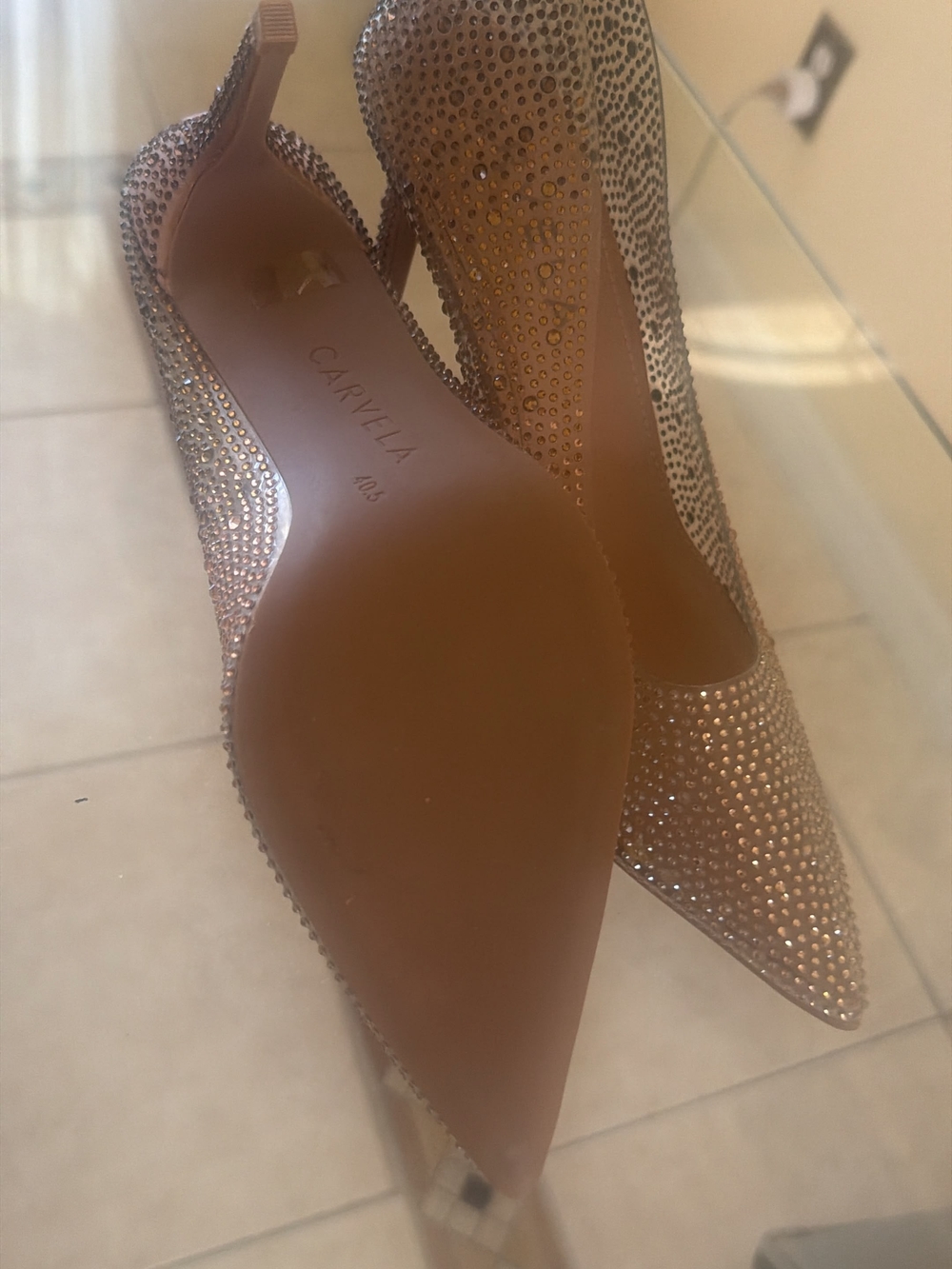 Carylla Women's Embellished Nude Pointed-Toe Pumps